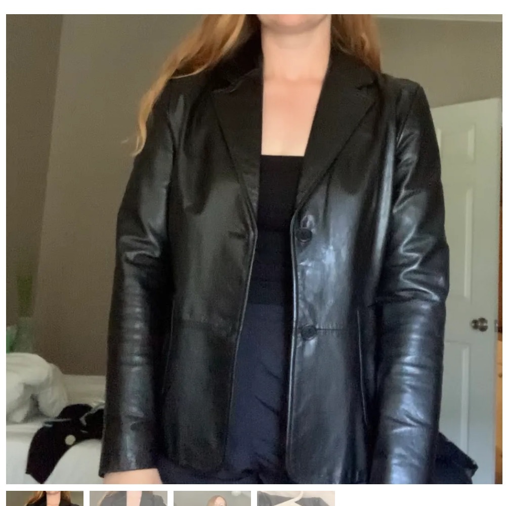 vintage genuine gap leather blazer